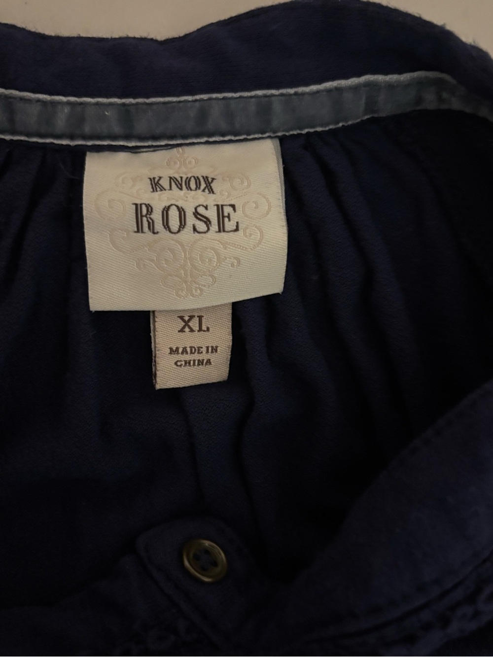 Knox Rose Navy Embroidered Peasant Tunic - Picture 2 of 11
